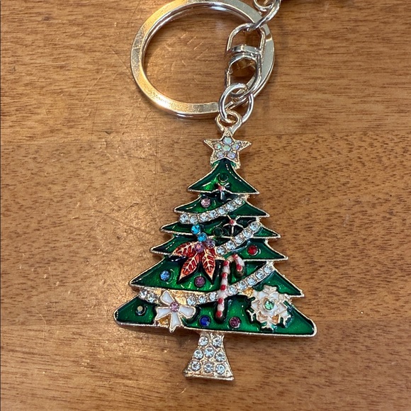 Christmas tree rhinestone bag, charm/keychain - Picture 3 of 4
